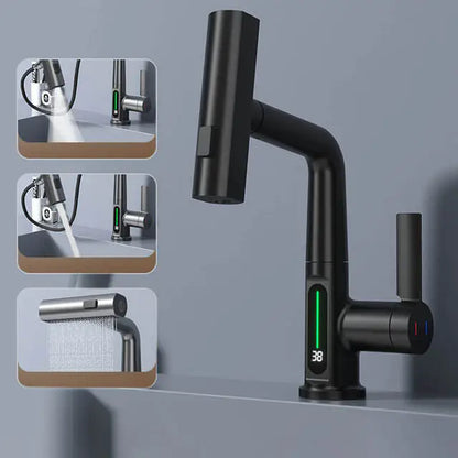 Waterfall Basin Faucet with Digital Display