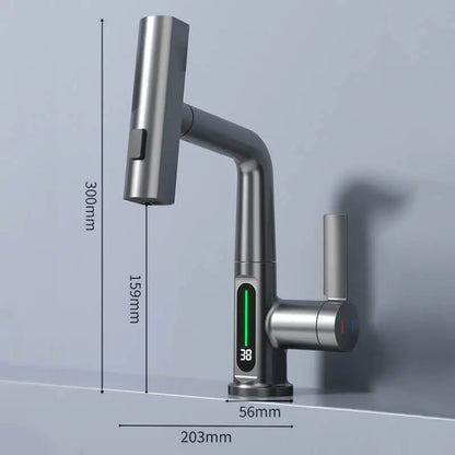 Waterfall Basin Faucet with Digital Display