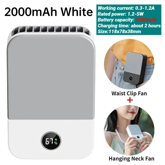 Portable Waist Fan with USB Rechargeable Design