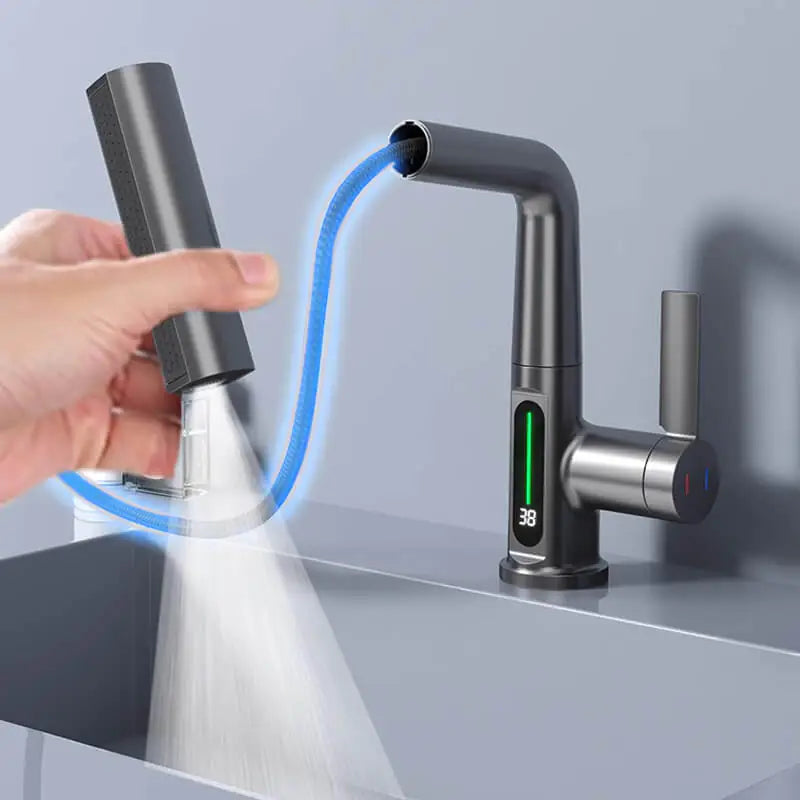 Waterfall Basin Faucet with Digital Display