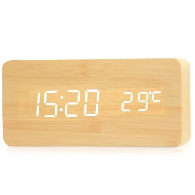 Wooden Digital Alarm Clock