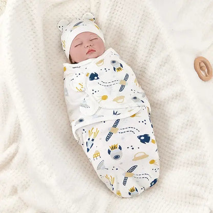 Cotton Swaddle Blanket and Hat