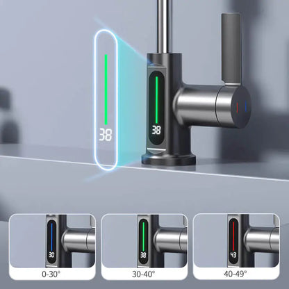 Waterfall Basin Faucet with Digital Display